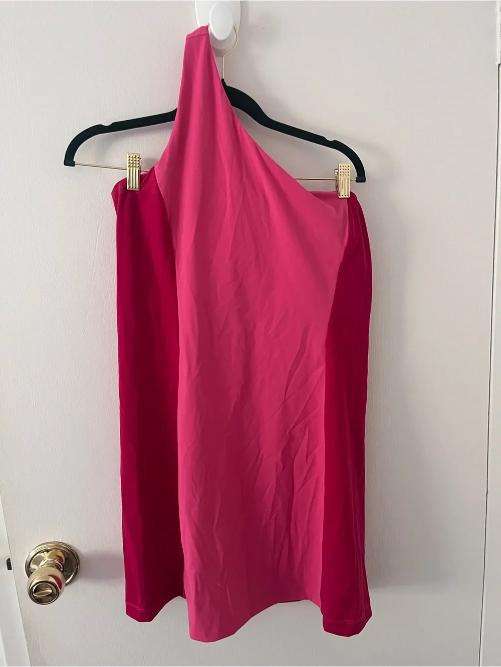 Outdoor Voices One Shoulder Dress Pink Colorblock Azalea Ruby Athleisure XL - Picture 3 of 9